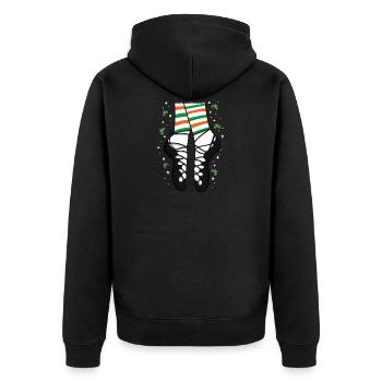 Cartoon Ghillies Irish Dance Gift - Unisex Premium Bio Zip Hoodie - Schwarz - Hinten - Nico (187cm)
