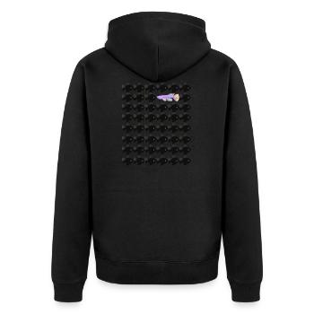 Swim against the stream - Unisex Premium Organic Zip Hoodie - black - Back - Nico (187cm)