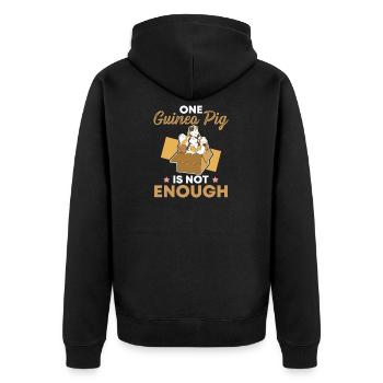 Guinea pig saying for a guinea pig - Unisex Premium Organic Zip Hoodie - black - Back - Nico (187cm)