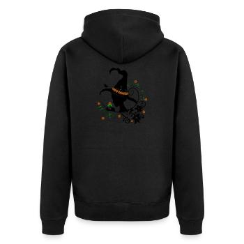 herbes sorcières nature herbes plantes sauvages bio - Veste à capuche bio Premium Unisexe - noir - Dos - Nico (187cm)