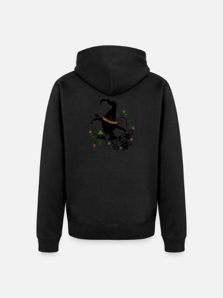 Kräuterhexe Hexe Natur Kräuter Wildpflanzen Bio - Unisex Premium Bio Zip Hoodie - Schwarz