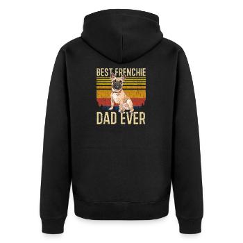 French Bulldog Papa - Veste à capuche bio Premium Unisexe - noir - Dos - Nico (187cm)