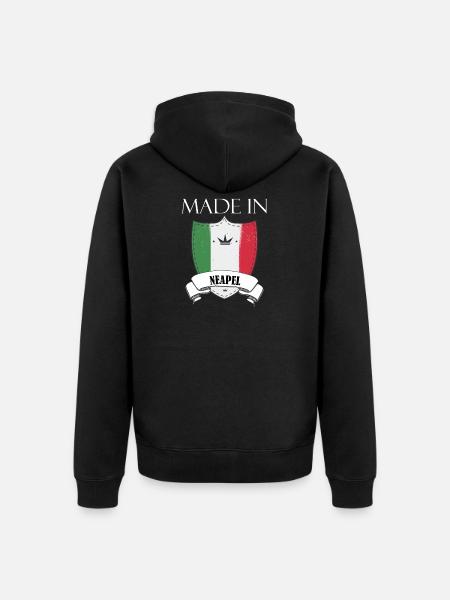 Made in Naples - Unisex Premium Organic Zip Hoodie - black
