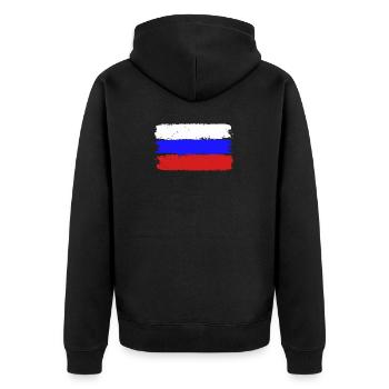 Drapeau de la Russie - Veste à capuche bio Premium Unisexe - noir - Dos - Nico (187cm)