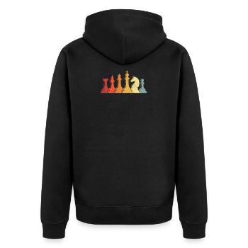 Chess Pieces Chess Games Chess Game Gift - Unisex Premium Organic Zip Hoodie - black - Back - Nico (187cm)