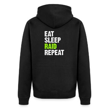 Eat Sleep Raid Repeat - Veste à capuche bio Premium Unisexe - noir - Dos - Nico (187cm)