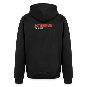 Dad Of Girls Outnumbered Daughter Gifts - Veste à capuche bio Premium Unisexe - noir - Dos - Nico (187cm)