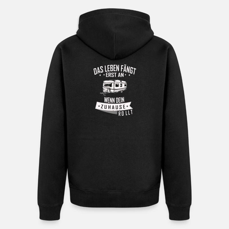 Wohnwagen Geschenkidee - Unisex Premium Bio Zip Hoodie - Schwarz