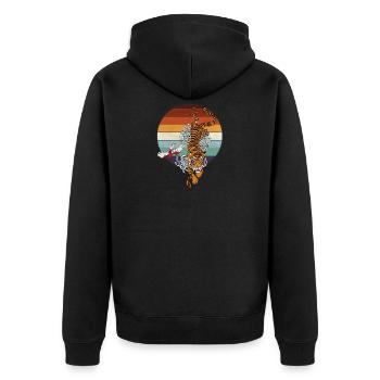 Japanese Wild Spirit Tiger | My spirit Animal - Unisex Premium Organic Zip Hoodie - black - Back - Nico (187cm)