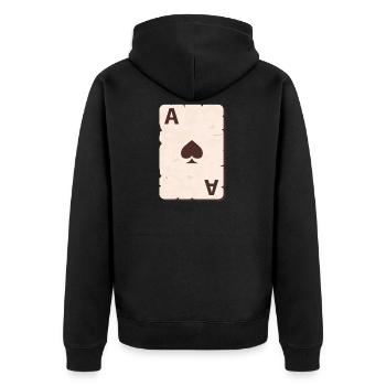 Poker Poker Poker Players Gift Spades Ass - Unisex Premium Organic Zip Hoodie - black - Back - Nico (187cm)