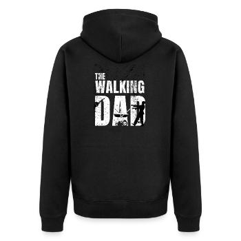 The Walking Dad Humor Gift Papa Zombie Dad - Unisex Premium Organic Zip Hoodie - black - Back - Nico (187cm)
