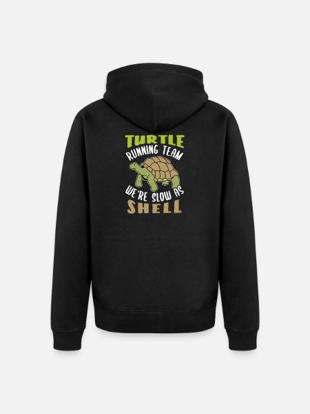 Turtle Running Team Turtle Gift - Unisex Premium Organic Zip Hoodie - black