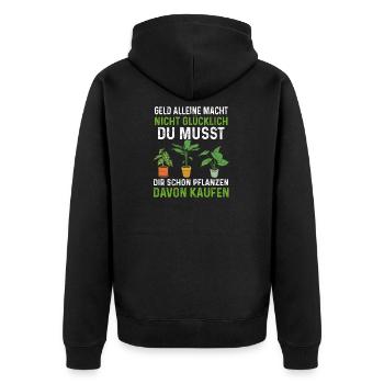 Gärtner - Unisex Premium Bio Zip Hoodie - Schwarz - Hinten - Nico (187cm)