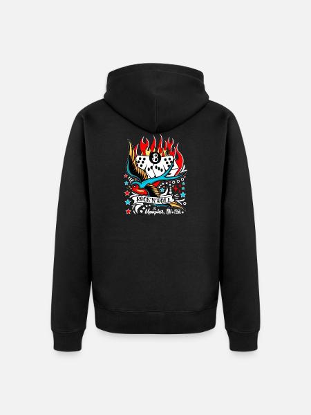 Rockabilly Memphis Tennessee 50s Rock and roll - Unisex Premium Organic Zip Hoodie - black