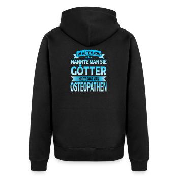 Osteopath Osteapathen Chiropraktiker Beruf Spruch - Unisex Premium Bio Zip Hoodie - Schwarz - Hinten - Nico (187cm)