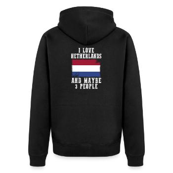 Drapeau pays-bas drôles de phrases - Veste à capuche bio Premium Unisexe - noir - Dos - Nico (187cm)