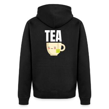 Tee - Unisex Premium Bio Zip Hoodie - Schwarz - Hinten - Nico (187cm)