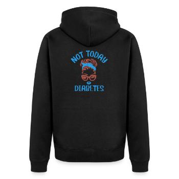 Diabetes - Unisex Premium Bio Zip Hoodie - Schwarz - Hinten - Nico (187cm)