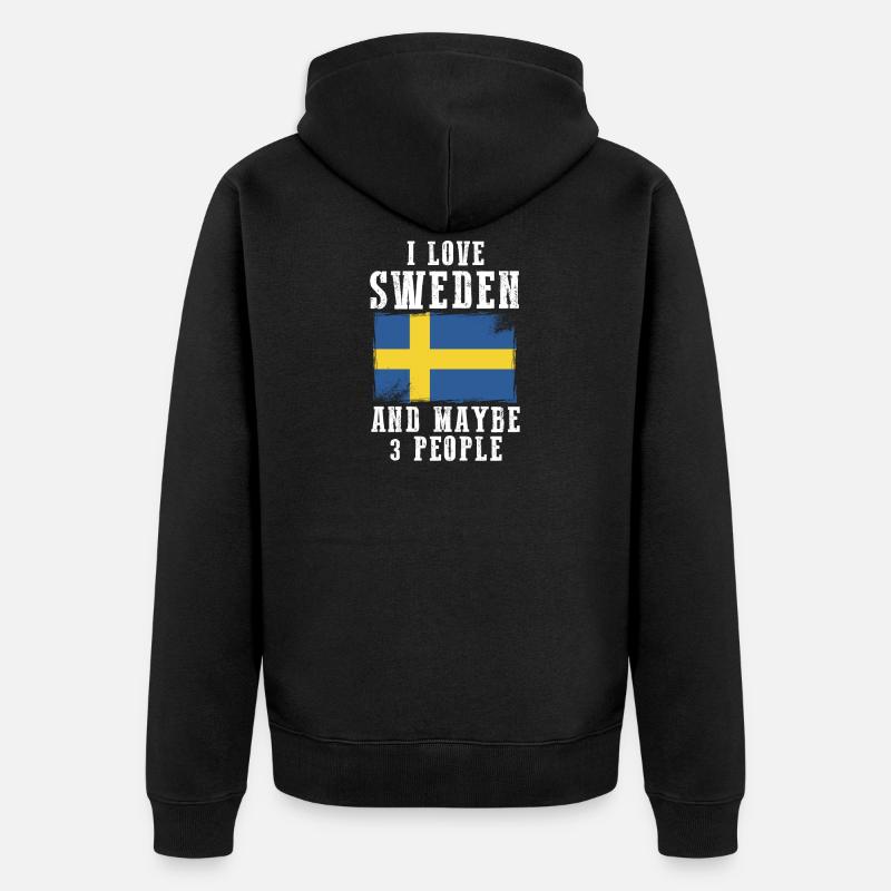 Suède drapeau cadeau suède - Veste à capuche bio Premium Unisexe - noir