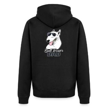 Bull Terrier Dad Terrier Dog Dog Fighting Dog - Unisex Premium Organic Zip Hoodie - black - Back - Nico (187cm)