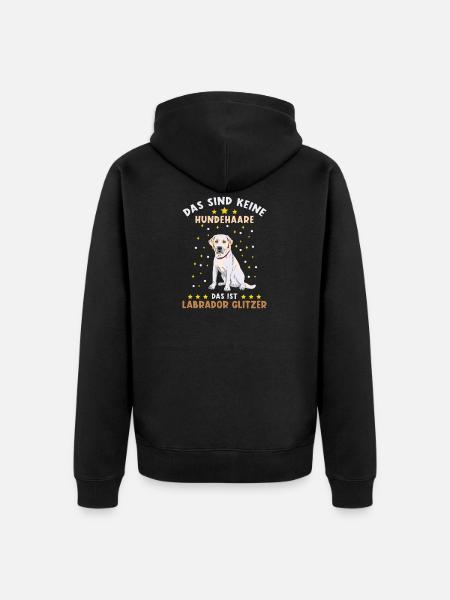 Labrador Glitzer - Unisex Premium Bio Zip Hoodie - Schwarz