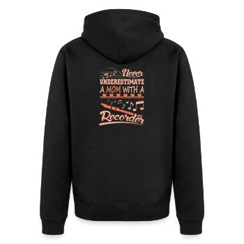 Flûte à bec mère - Veste à capuche bio Premium Unisexe - noir - Dos - Nico (187cm)