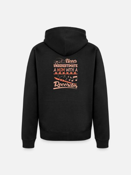 Blockflöte Mutter - Unisex Premium Bio Zip Hoodie - Schwarz