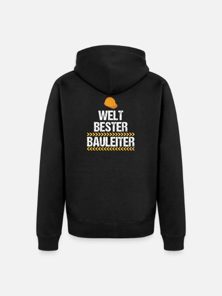 Welt Bester Bauleiter - Unisex Premium Bio Zip Hoodie - Schwarz