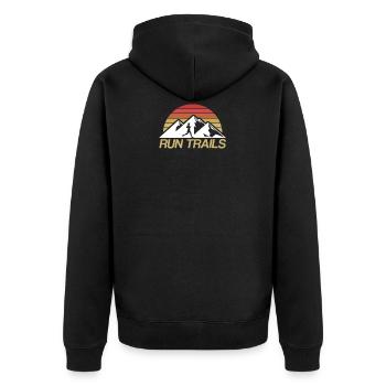 Trail Runner Run Trails for Women, Girls - Unisex Premium Organic Zip Hoodie - black - Back - Nico (187cm)