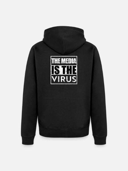 The media is the virus - Unisex Premium Organic Zip Hoodie - black