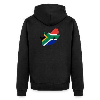 South Africa - South Africa Flag - South African - Unisex Premium Organic Zip Hoodie - black - Back - Nico (187cm)
