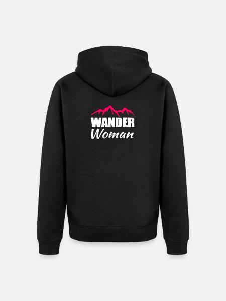Wander Woman Hiking - Unisex Premium Organic Zip Hoodie - black