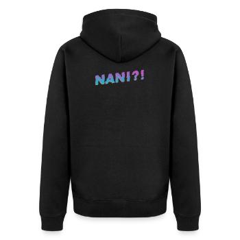 Nani Meme Vapor Wave - Unisex Premium Bio Zip Hoodie - Schwarz - Hinten - Nico (187cm)