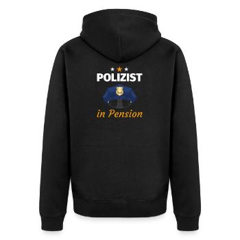 Polizei Polizist Polizeiauto Blaulicht Jungs Mann - Unisex Premium Bio Zip Hoodie - Schwarz - Hinten - Nico (187cm)