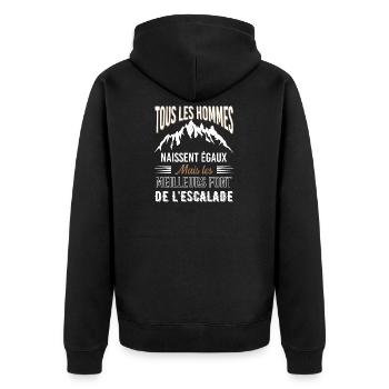 T-shirt Humour Escalade Grimpeur Sport de Montagne - Veste à capuche bio Premium Unisexe - noir - Dos - Nico (187cm)