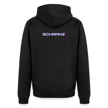 Schranz Techno Rave Festival Synth Party - Unisex Premium Bio Zip Hoodie - Schwarz - Hinten - Nico (187cm)