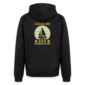 Sailor sailing gift funny saying - Unisex Premium Organic Zip Hoodie - black - Back - Nico (187cm)