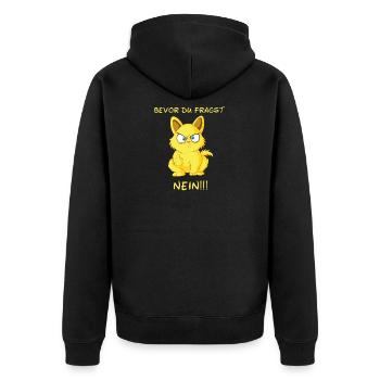 Katze Mann Cat Mädchen Kitty Lustig Bengal Mama - Unisex Premium Bio Zip Hoodie - Schwarz - Hinten - Nico (187cm)