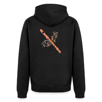 Flûte Flûte à bec Partitions Flûte Vintage - Veste à capuche bio Premium Unisexe - noir - Dos - Nico (187cm)