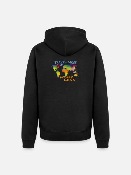 Travel more - Veste à capuche bio Premium Unisexe - noir