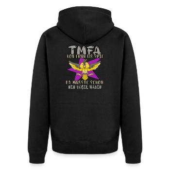tmfa vogel liebe tier tierarztpraxis tierfreund - Unisex Premium Bio Zip Hoodie - Schwarz - Hinten - Nico (187cm)