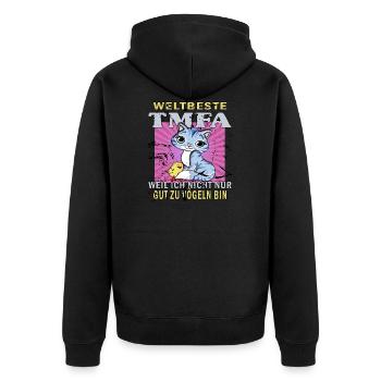 tmfa beste liebe tier tierarztpraxis tierfreund - Unisex Premium Bio Zip Hoodie - Schwarz - Hinten - Nico (187cm)