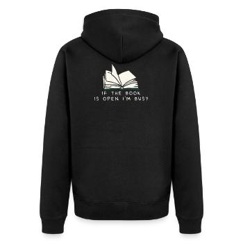 Livres Lire Leeratte Livre - Veste à capuche bio Premium Unisexe - noir - Dos - Nico (187cm)