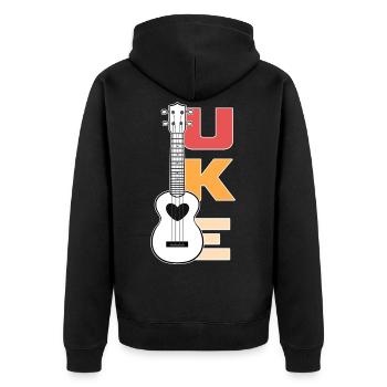 Ukulele - Veste à capuche bio Premium Unisexe - noir - Dos - Nico (187cm)