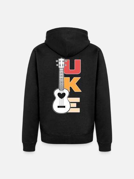 Ukulele - Unisex Premium Organic Zip Hoodie - black