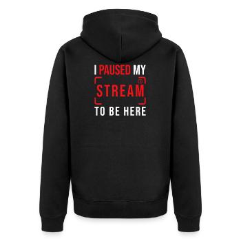 Streamer Streaming Livestream Geschenk - Unisex Premium Bio Zip Hoodie - Schwarz - Hinten - Nico (187cm)