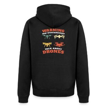 May Spontaneously Talk About Drones - Unisex Premium Organic Zip Hoodie - black - Back - Nico (187cm)