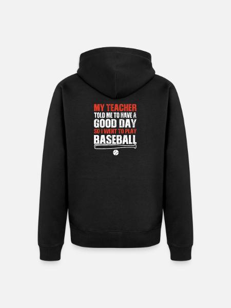 Baseball - Unisex Premium Organic Zip Hoodie - black