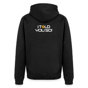 Bitcoin I Told you so Hodl Crypto Bitcoin BTC - Veste à capuche bio Premium Unisexe - noir - Dos - Nico (187cm)