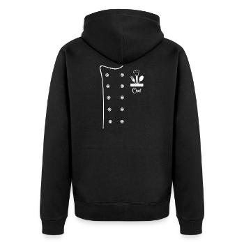 Chef chef de cuisine veste de chef cadeau pour la cuisine - Veste à capuche bio Premium Unisexe - noir - Dos - Nico (187cm)